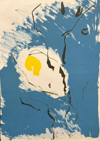 Art work by Ernesto Treccani Composizione - water-based paint paper 